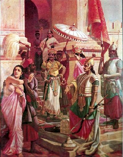 Raja Ravi Varma Victory of Meghanada Spain oil painting art